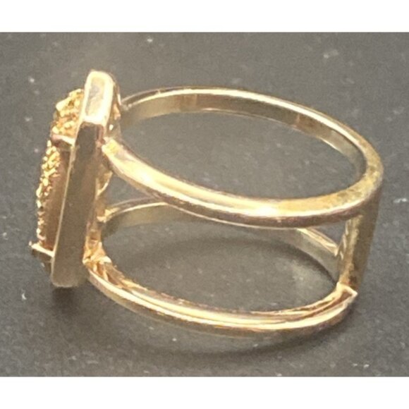 Kendra Scott Elyse Ring Rose Gold Plated Drusy Cage Split Shank Size 6 LOOK READ - Picture 5 of 16